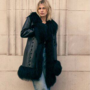 CHARLOTTE SIMONE LULU COAT black lulu penny lane dua lipa charli xcx